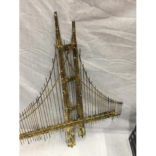 29 - A DECORATIVE METAL WALL SCULPTURE OF A BRIDGE FROM C .JERE COLLECTION BY ARTISAN HOUSE WITH COA