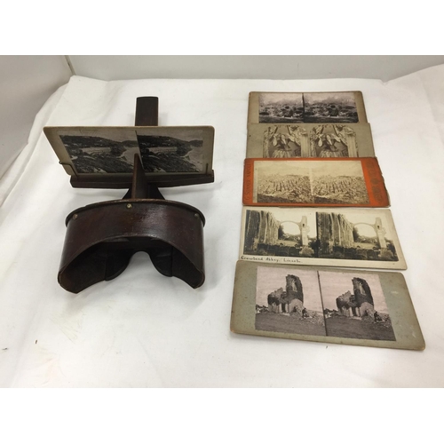 32 - A VICTORIAN STERIO SCOPE AND VIEWING CARDS