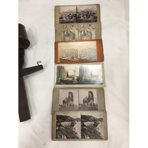 32 - A VICTORIAN STERIO SCOPE AND VIEWING CARDS