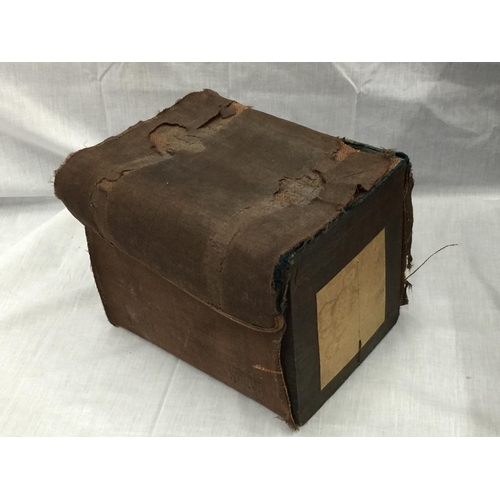 4 - A 19TH CENTURY W.I. CHADWICK PATENT CAMERA IN A LEATHER CASE WITH MANCHESTER 2258 LENS ATTACHMENT