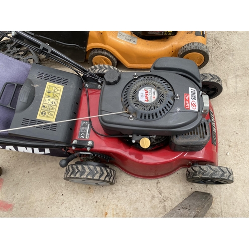 1501 - A SANLI PETROL LAWNMOWER WITH GRASS BOX