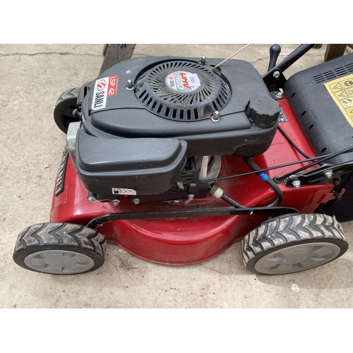 1501 - A SANLI PETROL LAWNMOWER WITH GRASS BOX