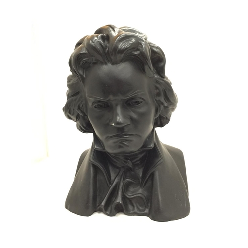 54 - A HEAVY BUST OF BEETHOVEN ENGRAVED WITH SIGNATURE G. SETT 1915 H: 38CM