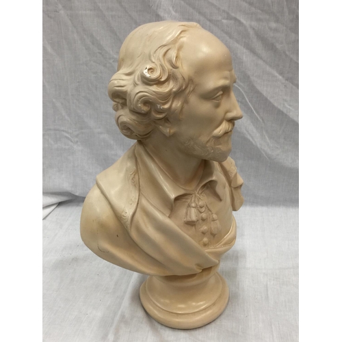 57 - A LARGE BUST OF SHAKESPEARE H: 53CM