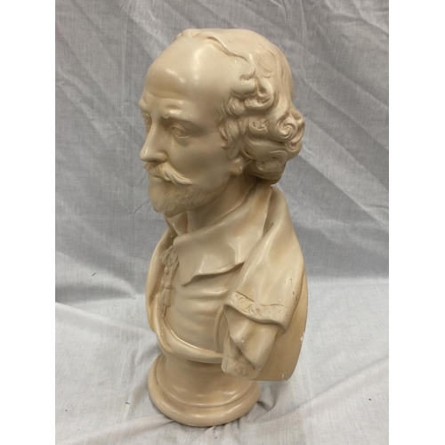 57 - A LARGE BUST OF SHAKESPEARE H: 53CM