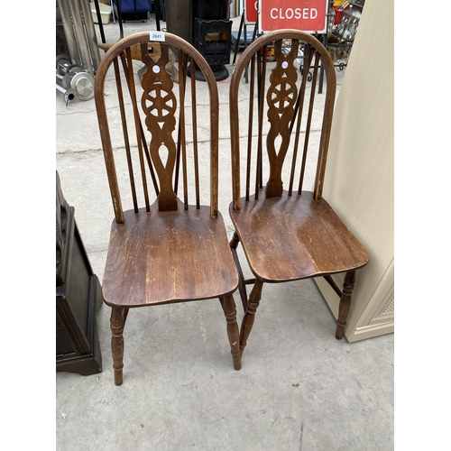 2641 - A PAIR OF WHEELBACK KITCHEN CHAIRS