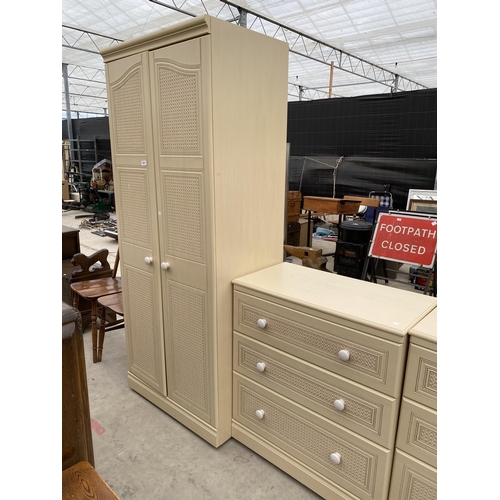 2642 - AN 'ALSTONS FURNITURE' WARDROBE AND TWO CHEST OF DRAWERS