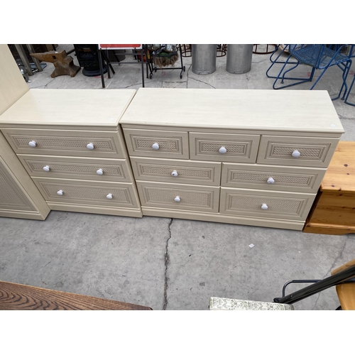 2642 - AN 'ALSTONS FURNITURE' WARDROBE AND TWO CHEST OF DRAWERS