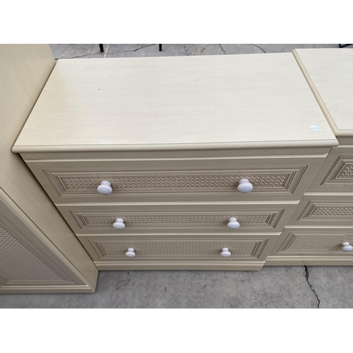 2642 - AN 'ALSTONS FURNITURE' WARDROBE AND TWO CHEST OF DRAWERS