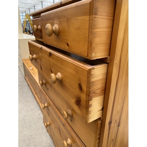 2644 - A MODERN PINE CHEST OF TWO SHORT AND FOUR LONG DRAWERS, 34