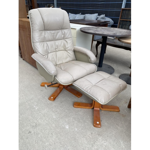 2649 - A CARLTON RECLINING SWIVEL CHAIR AND STOOL