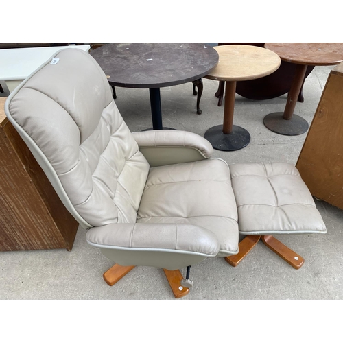 2649 - A CARLTON RECLINING SWIVEL CHAIR AND STOOL