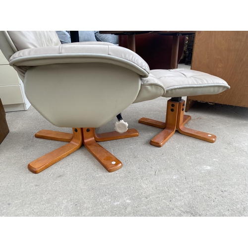 2649 - A CARLTON RECLINING SWIVEL CHAIR AND STOOL