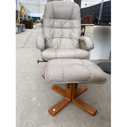 2649 - A CARLTON RECLINING SWIVEL CHAIR AND STOOL