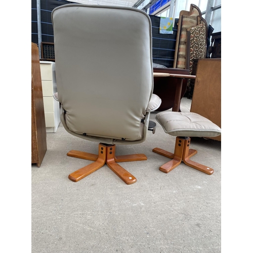 2649 - A CARLTON RECLINING SWIVEL CHAIR AND STOOL