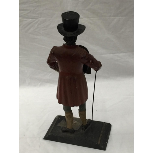 3 - A VINTAGE CAST ALLOY FIGURE OF A DUTCH CLOCK SELLER H: 40CM