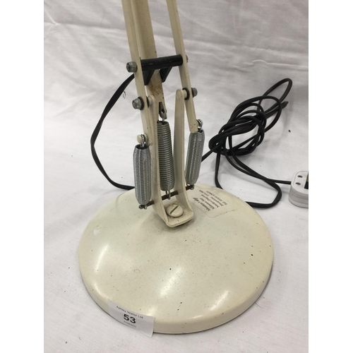 53 - A LARGE VINTAGE ANGLE POISE LAMP H: 66CM