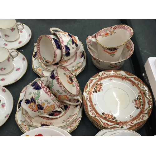 211 - A LARGE QUANTITY OF VINTAGE CHINA AND PORCELAIN CUPS AND SAUCERS TO INCLUDE ROYAL DOULTON, ALFRED ME... 