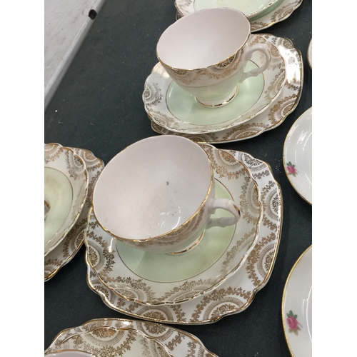 211 - A LARGE QUANTITY OF VINTAGE CHINA AND PORCELAIN CUPS AND SAUCERS TO INCLUDE ROYAL DOULTON, ALFRED ME... 