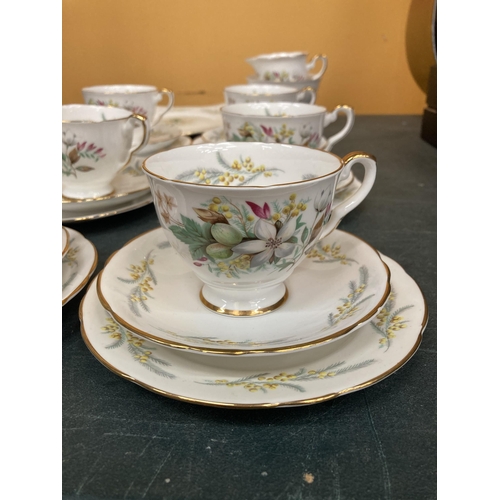 267 - A ROYAL STAFFORD 'TROUSSEAU' TEASET TO INCLUDE CAKE PLATE, CREAM JUG, SUGAR BOWL, CUPS, SAUCERS AND ... 