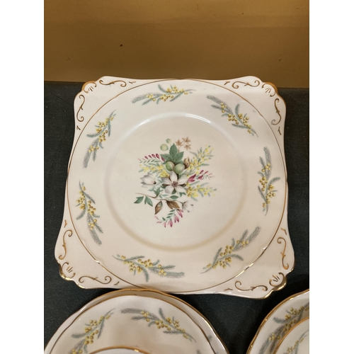 267 - A ROYAL STAFFORD 'TROUSSEAU' TEASET TO INCLUDE CAKE PLATE, CREAM JUG, SUGAR BOWL, CUPS, SAUCERS AND ... 