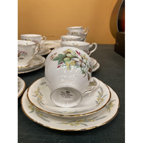 267 - A ROYAL STAFFORD 'TROUSSEAU' TEASET TO INCLUDE CAKE PLATE, CREAM JUG, SUGAR BOWL, CUPS, SAUCERS AND ... 