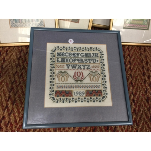 272 - A QUANTITY OF FRAMED TAPESTRIES TO INCLUDE A SAMPLER