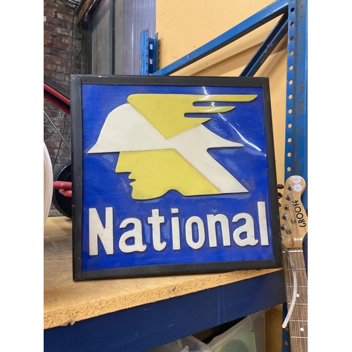 273 - A NATIONAL BENZOLE ILLUMINATED SIGN W: 38CM