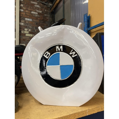 274 - A WHITE BMW PETROL CAN - HAS DENT