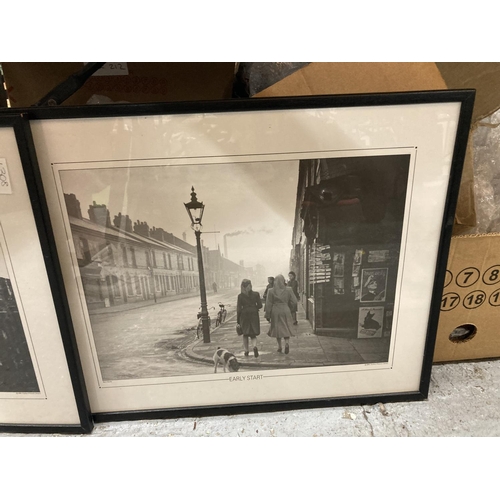 216A - TWO FRAMED VINTAGE STYLE PHOTOGRAPHIC PRINTS - MOTHER'S PRIDE AND EARLY START