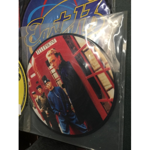 133 - FOUR 7 INCH 45RPM PICTURE DISC SINGLES -2 EAST 17 'IT'S ALRIGHT', EAST 17 'STEAM' AND THE THREE COUR... 