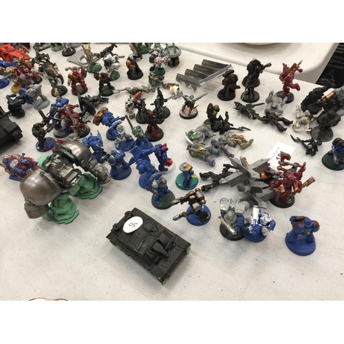 151 - A LARGE COLLECTION OF WARHAMMER FIGURES AND VEHICLES