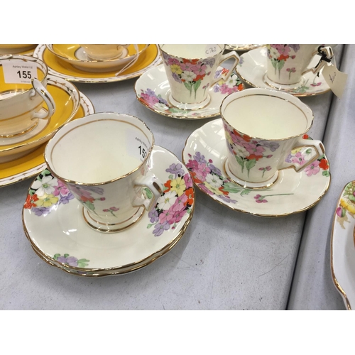 153 - A VINTAGE NEW CHELSEA, STAFFORDSHIRE, 'NOSEGAY' PART COFFEE SET TO INCLUDE COFFEE POT, CREAM JUG, DE... 