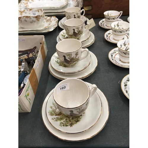 158 - EIGHT VINTAGE ROYAL WORCESTER 'BERNINA' CHINA CUPS AND SAUCERS