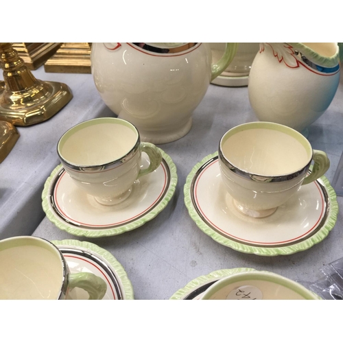 179 - A NEWHALL, HANLEY, DIANA SHAPE 'CARLISLE' TEASET TO INCLUDE TEAPOT AND STAND, HOT WATER POT, CREAM J... 