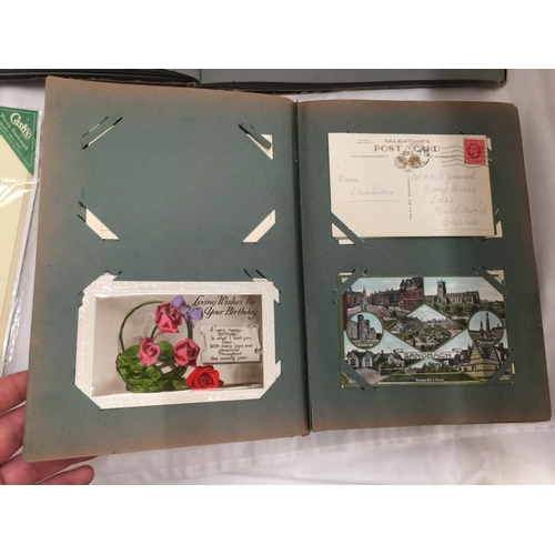 185 - A VINTAGE ALBUM CONTAINING A COLLECTION OF BIRD POSTCARDS PLUS  A PART FILLED POSTCARD ALBUM CONTAIN... 