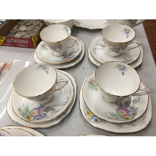 197 - A VINTAGE ROYAL STAFFORD TEASET TO INCLUDE A SANDWICH PLATE, CUPS, SAUCERS, SIDE PLATES, CREAM JUG A... 