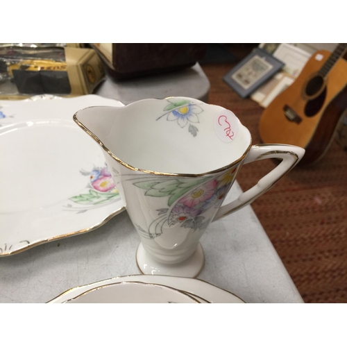 197 - A VINTAGE ROYAL STAFFORD TEASET TO INCLUDE A SANDWICH PLATE, CUPS, SAUCERS, SIDE PLATES, CREAM JUG A... 