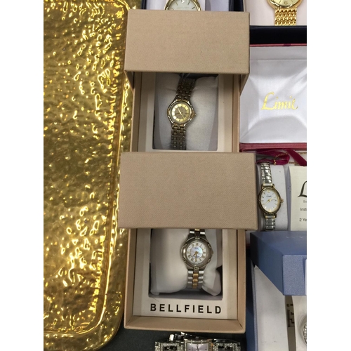 173 - A QUANTITY OF WRISTWATCHES, MOSTLY BOXED, TO INCLUDE LIMIT, HENLEY, ADRIENNE VITTADINI, BELLFIELD, E... 