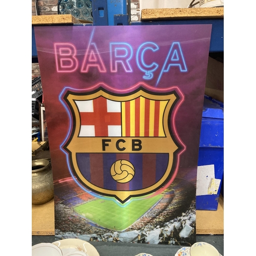 287 - AN FCB BARCA THREE DIMENSIONAL POSTER ON CARDBOARD 47CM X 67CM