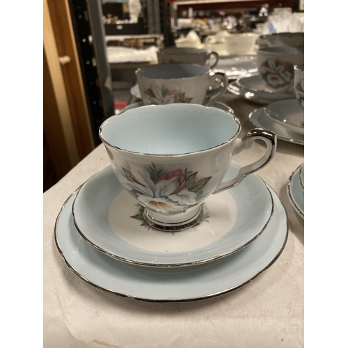 343 - A ROYAL STAFFORD 'WHITE LADY' TEASET TO INCLUDE A CAKE PLATE, CUPS, SAUCERS, SIDE PLATES, CREAM JUG ... 