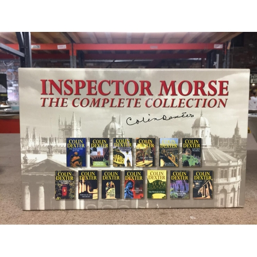 446 - A COMPLETE BOXED SET OF THE INSPECTOR MORSE MYSTERIES BY COLIN DEXTER