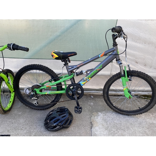 1368 - A CHILDS MOUNTAIN BIKE WITH FRONT AND REAR SUSPENSION AND 6 SPEED GEAR SYSTEM