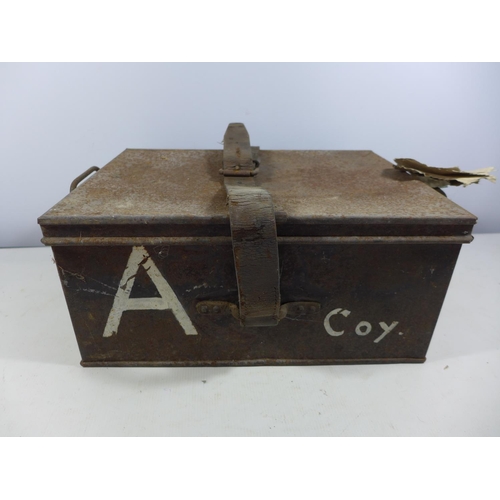 409 - A MILITARY BOX MARKED A COY