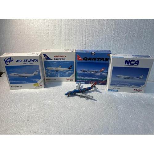 2805 - FOUR HERPA WINGS COLLECTION PLANES TO INCLUDE - EGYPT AIR BOEING 777-200 NO. 506410, N.C.A. NIPPON C... 