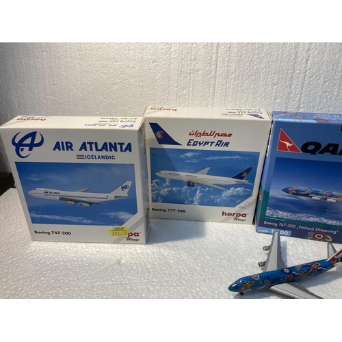 2805 - FOUR HERPA WINGS COLLECTION PLANES TO INCLUDE - EGYPT AIR BOEING 777-200 NO. 506410, N.C.A. NIPPON C... 