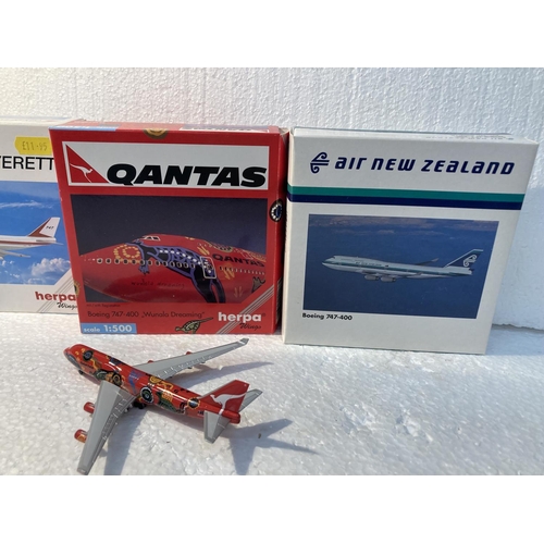 2806 - FOUR HERPA WINGS COLLECTION PLANES TO INCLUDE - AIR NEW ZEALAND BOEING 747-400 NO. 500678, QANTAS BO... 