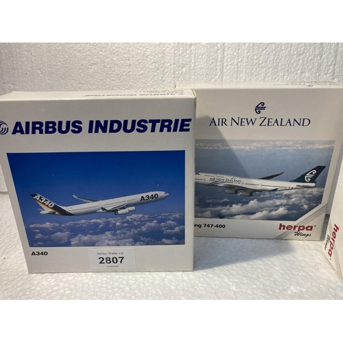 2807 - FOUR HERPA WINGS COLLECTION PLANES TO INCLUDE - AIRBUS INDUSTRIE A340 NO. 504515, AIR NEW ZEALAND BO... 