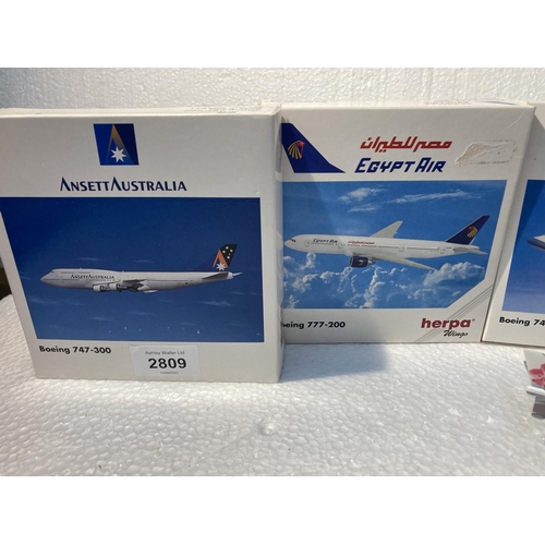 2809 - FOUR HERPA WINGS COLLECTION PLANES TO INCLUDE - ANSETT AUSTRALIA BOEING 747-300 N0. 503921, EGYPT AI... 