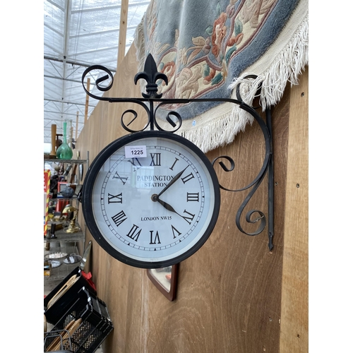 1225 - A VINTAGE STYLE WALL HANGING CLOCK 'PADDINGTON STATION LONDON NW15'